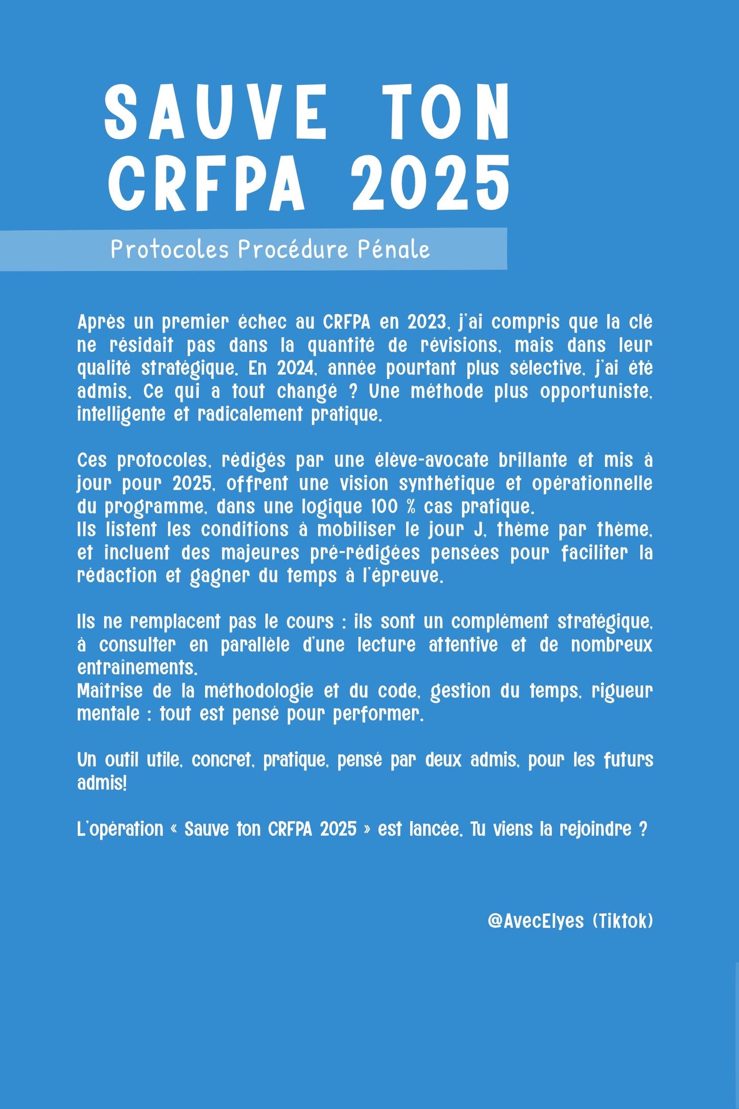 Protocoles Procédure Pénale - Sauve ton CRFPA 2025